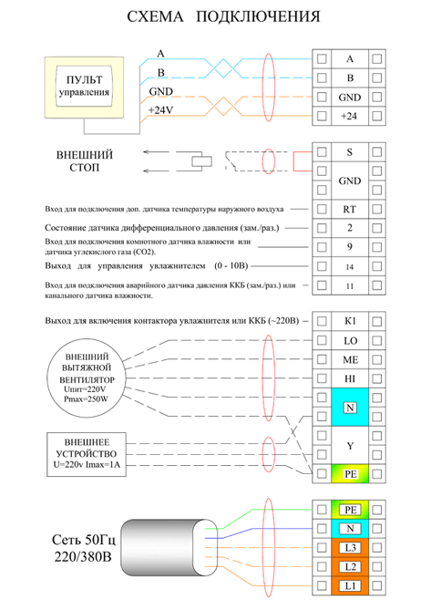 Схема подключения ПВУ-600