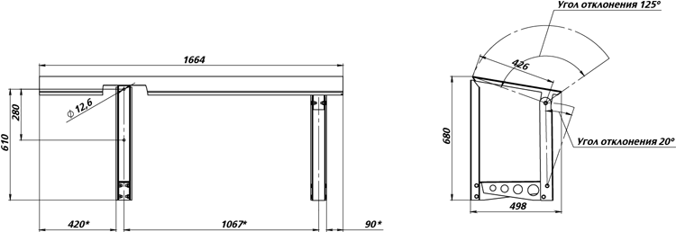 Габаритные размеры вертикальной монтажной рамы